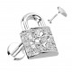 Piercing oreille strass blanc cadenas