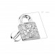 Piercing oreille strass blanc cadenas