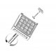 Piercing oreille strass blanc carré