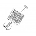Piercing oreille strass blanc carré