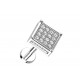Piercing oreille strass blanc carré