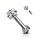 Piercing tragus carré strass blanc piercing Anti helix bijou lobe