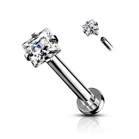 Piercing tragus carré strass blanc piercing Anti helix bijou lobe