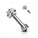 Piercing tragus carré strass blanc piercing Anti helix bijou lobe