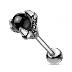 Piercing tragus barre griffe de dragon Anti helix Conque boule noir