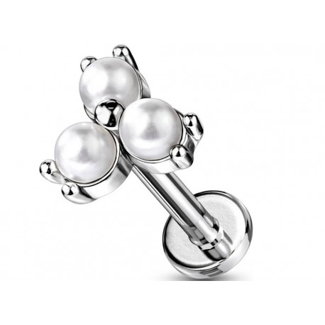 Piercing tragus bijou Lobe Hélix Conch oreille imitation perle blanche boule