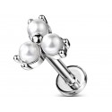 Piercing tragus bijou Lobe Hélix Conch oreille imitation perle blanche boule