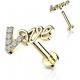 Piercing oreille tragus lobe pour Cartilage strass blanc love couleur doré