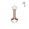 Piercing labret etoile couleur doré rose cuivre broche strass blanc levre monroe medusa