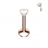 Piercing labret coeur couleur doré rose cuivre broche strass blanc levre monroe medusa