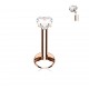 Piercing labret coeur couleur doré rose cuivre broche strass blanc levre monroe medusa