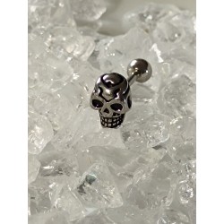 Piercing langue tete de mort gothique halloween punk homme femme relief 3d inoxy