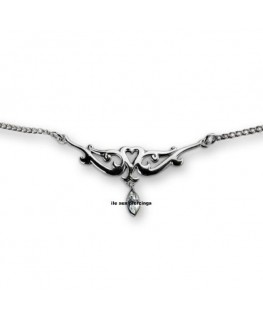 chaîne de taille cœur avec strass pendant