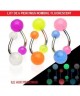 Lot Piercing nombril fluo brillant dans noir UV phosphorescent